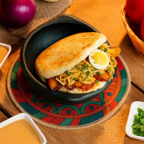 arepa rellena de pollo