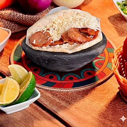 arepa rellena de chorizo